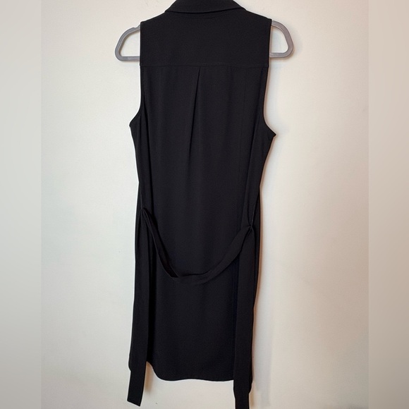 Black Midi Shirt Dress with tie belt EUC - Picture 7 of 11